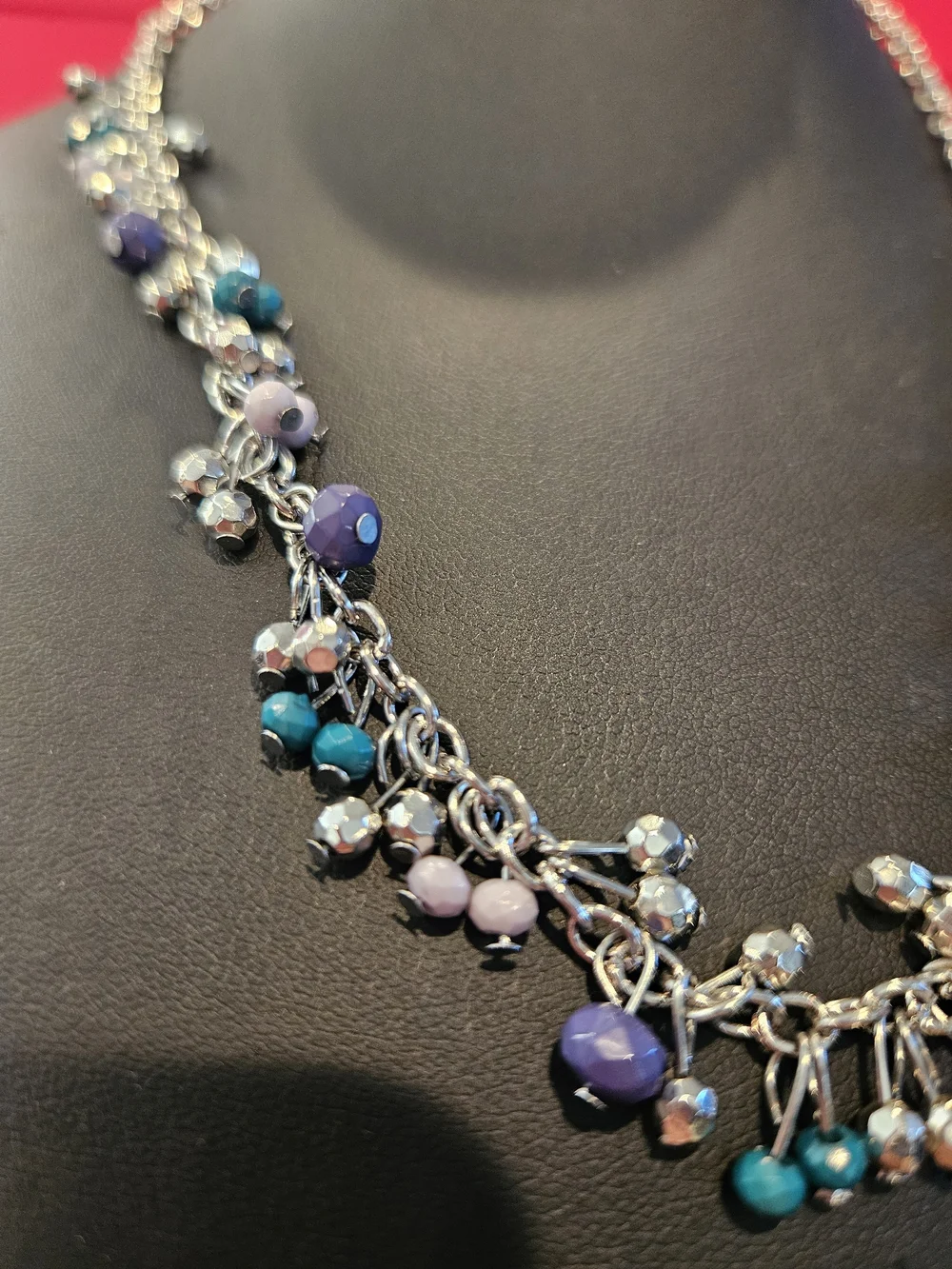 paparazzi Silver Multi-Bead Necklace in Teal & Lavender